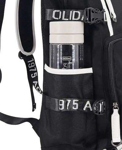 Roffatide Anime Tokyo Ghoul Laptop Backpack Printed Luminous Backpack Rucksack with USB Charging Port & Headphone Port Black in Kuwait