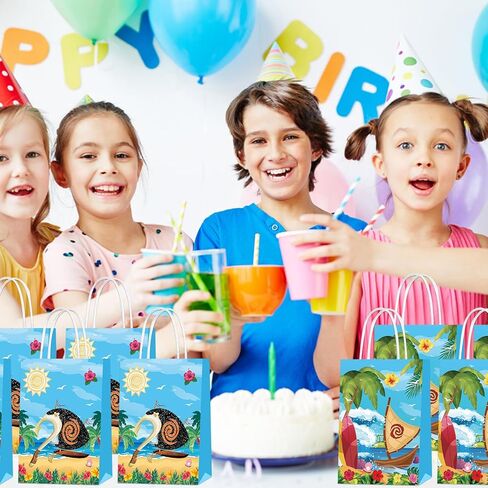 20 PCS Ocean Girl Gift Bags with Handles, Kraft Paper Party Candy Bags Goodie Treat Bag for Birthday Party Supplies in Kuwait
