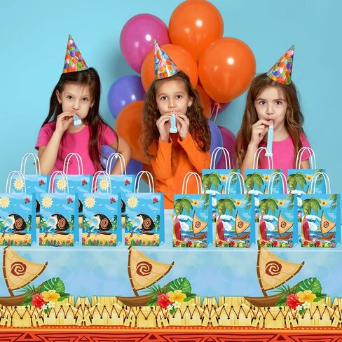 20 PCS Ocean Girl Gift Bags with Handles, Kraft Paper Party Candy Bags Goodie Treat Bag for Birthday Party Supplies in Kuwait