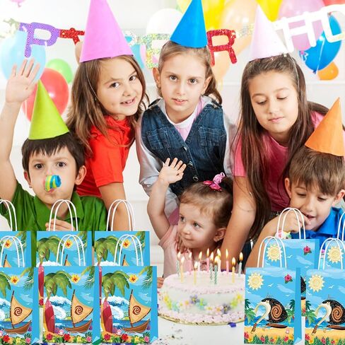 20 PCS Ocean Girl Gift Bags with Handles, Kraft Paper Party Candy Bags Goodie Treat Bag for Birthday Party Supplies in Kuwait