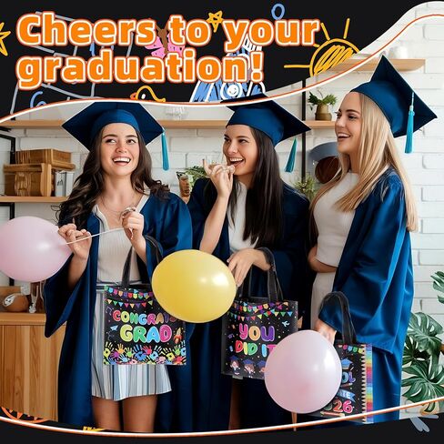 Preschool 32 Pcs Graduation Bags Non-Woven Bags with Handles Congrats Grad Treat Bags Kindergarten Graduation Gifts Bag for Kindergarten Souvenirs Graduation Theme Party Gift Wrapping (4 Style) in Saudi Arabia