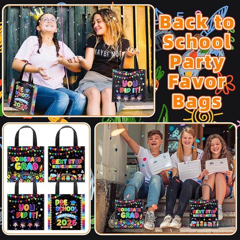 Preschool 32 Pcs Graduation Bags Non-Woven Bags with Handles Congrats Grad Treat Bags Kindergarten Graduation Gifts Bag for Kindergarten Souvenirs Graduation Theme Party Gift Wrapping (4 Style) in Saudi Arabia
