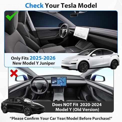 Dashboard Cover for 2025 2026 New Tesla Model Y Juniper Accessories, Anti Glare Suede Dash Mat for Sun Protection & Heat Reduction, No Glare Dashboard Pad Fit for Model Y Juniper Accessories (Black) in Saudi Arabia