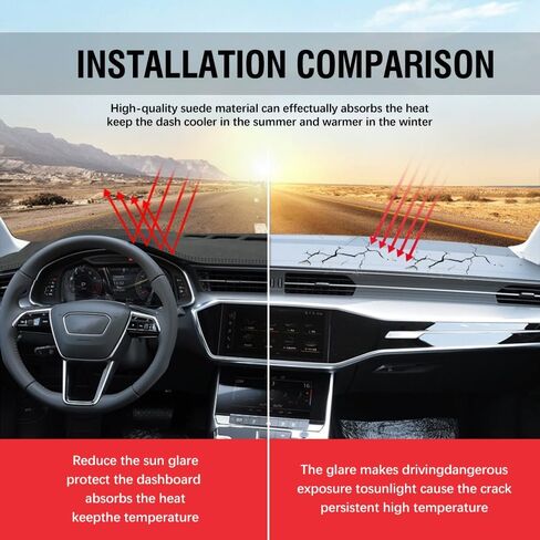 Car Dashboard Cover Mat Carpet Compatible for 2016 2017 2018 2019 2020 2021 2022 2023 2024 2025 Chevrolet Malibu Without HUD Dash Mat Sunshade Windshield Glare Black in Saudi Arabia
