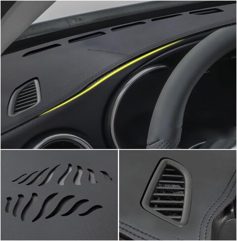 1Pcs New Black Leather Car Dashboard Sun Cover Non Slip Dash Mat Cover Compatible for Hyundai Venue 2020 2021 2022 2023 2024 2025 2026 in Saudi Arabia