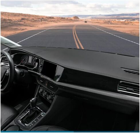 1Pcs New Black Leather Car Dashboard Sun Cover Non Slip Dash Mat Cover Compatible for Hyundai Venue 2020 2021 2022 2023 2024 2025 2026 in Saudi Arabia