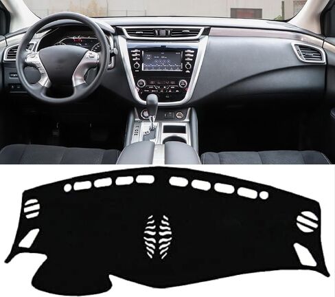 Car Dash Cover for 2015 2016 2017 2018 2019 2020 2021 2022 2023 2024 Nissan Murano Without HUD Accessories Dashboard Cover Mat Carpet Sunshade Windshield No Glare Black Flannel in Saudi Arabia