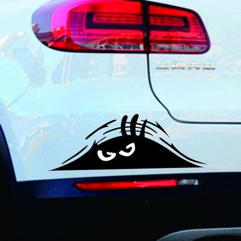 Peeking Monster Sticker - Funny Decal for Window Bumper Sticker Auto Car Wall Closet - Black, 2Pack in Kuwait