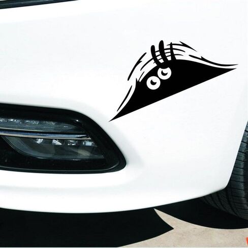 Peeking Monster Sticker - Funny Decal for Window Bumper Sticker Auto Car Wall Closet - Black, 2Pack in Kuwait