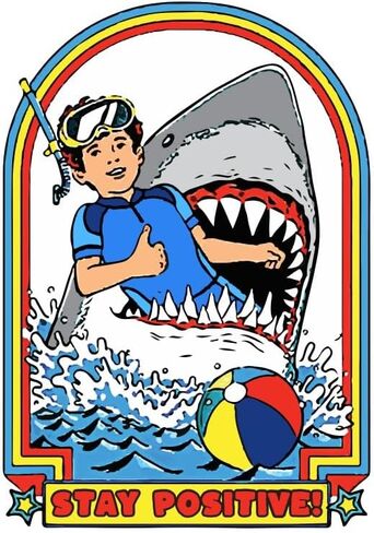 AK Most Funniest Stay Positive Shark، ملصقات من الفينيل للسيارة | فان | شاحنات | دراجة نارية | الوفير | حجم النافذة لأي سطح أملس: 5 بوصة in Kuwait