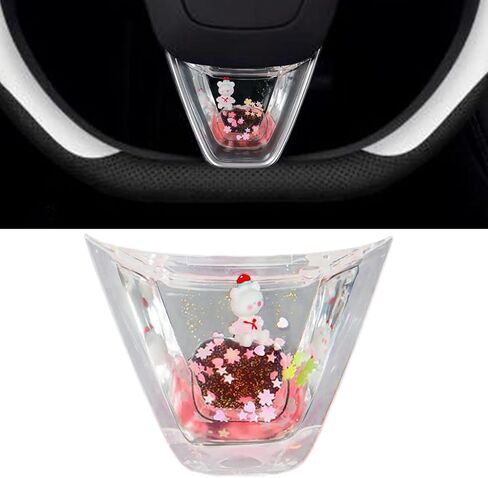 Car Steering Wheel Decoration Vehicle Interior Decor Acrylic Easy to Install Ornament Stylish Interior Accessory, Clear Pink in Saudi Arabia