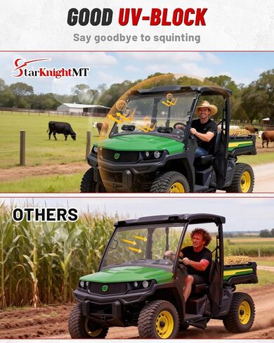 StarknightMT Vented Full Windshield Compatible with 2018+ Gator XUV 835E 835M 865E 865M, 2‑in‑1 Farm & Ranch Front Window Scratch‑Resistant Hard Coated PC Clear Heavy‑Duty Windscreen Parts in Kuwait