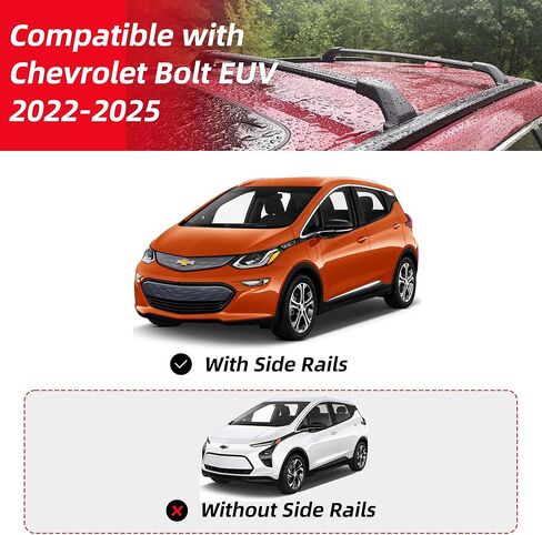 Roof Rack Cross Bars 220lbs for 2017-2026 Chevy Chevrolet Bolt EV EUV, Heavy Duty All-Metal Aluminum Crossbar Luggage Rack for Rooftop Cargo Carrier Bag Kayak Canoe Bike Snowboard Skiboard in Saudi Arabia