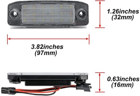 LED License Plate Light Assembly for 2011-2014 Hyundai Sonata i40 i45, 6000K Xenon White 18SMD Error Free Rear Tag Lights Kit OEM Replacement in Saudi Arabia