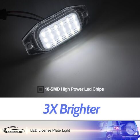 LED License Plate Light Assembly Compatible with Toyota FJ Cruiser 2007-2014 & FJ80 Land Cruiser 1991-1997, OEM Replacement 6000K Xenon White Error Free Led Tag Lights Kit in Saudi Arabia