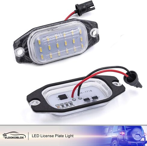 LED License Plate Light Assembly Compatible with Toyota FJ Cruiser 2007-2014 & FJ80 Land Cruiser 1991-1997, OEM Replacement 6000K Xenon White Error Free Led Tag Lights Kit in Saudi Arabia