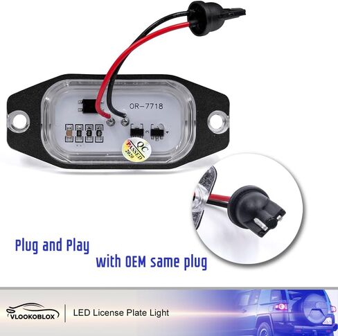 LED License Plate Light Assembly Compatible with Toyota FJ Cruiser 2007-2014 & FJ80 Land Cruiser 1991-1997, OEM Replacement 6000K Xenon White Error Free Led Tag Lights Kit in Saudi Arabia