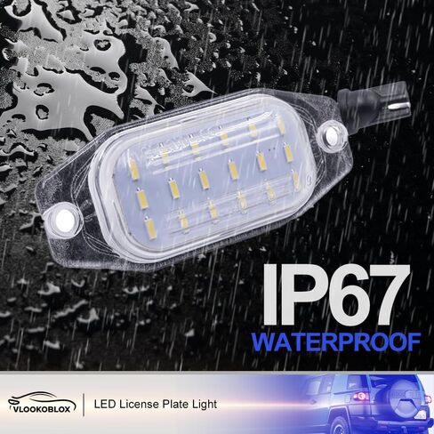 LED License Plate Light Assembly Compatible with Toyota FJ Cruiser 2007-2014 & FJ80 Land Cruiser 1991-1997, OEM Replacement 6000K Xenon White Error Free Led Tag Lights Kit in Saudi Arabia