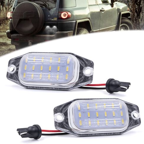 LED License Plate Light Assembly Compatible with Toyota FJ Cruiser 2007-2014 & FJ80 Land Cruiser 1991-1997, OEM Replacement 6000K Xenon White Error Free Led Tag Lights Kit in Saudi Arabia