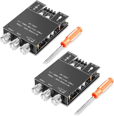 لوحة مكبر للصوت ، لوحة AMP قناة 50W 2.0 قناة مع تحكم ثلاثي و Bass ، DC 12-24V ، مدخلات Bluetooth و AUX ، لوحة AMP الصوتية لمكبرات الصوت اللاسلكية DIY ، مجانًا كلمة المرور (ZK-502T) in Saudi Arabia