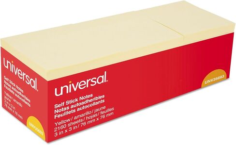 Universal UNV35693 3 in. x 3 in. Self-Stick Note Pads - Yellow (24/Pack) in Kuwait