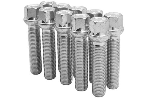 10 Pc Zinc (Rust Resistant) 12x1.5 Ball Seat Lug Bolts 60 mm Extended Shank Length Which is Compatible with Mercedes Benz W/Factory Wheels Chasis W123 W124 W201 W202 W203 W208 W209 W210 R107 in Saudi Arabia