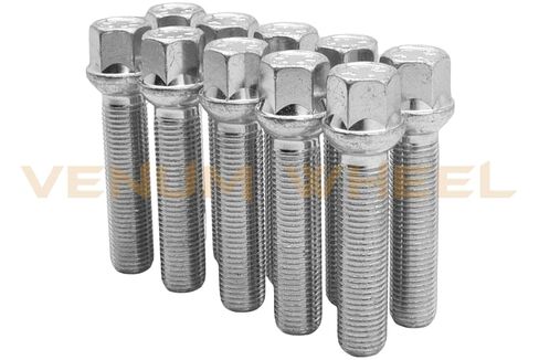 10 Pc Zinc (Rust Resistant) 12x1.5 Ball Seat Lug Bolts 60 mm Extended Shank Length Which is Compatible with Mercedes Benz W/Factory Wheels Chasis W123 W124 W201 W202 W203 W208 W209 W210 R107 in Saudi Arabia