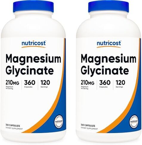 Nutricost Magnesium Glycinate Capsules (90 Capsules, 210 mg Magnesium Glycinate Per Serving) - Magnesium Glycinate Supplement for Gentle Absorption in Saudi Arabia