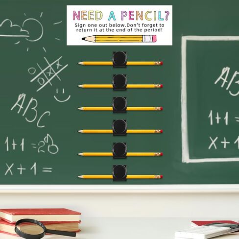 Sherr 10 Pack Magnetic Pencil Holder for Classroom Adhesive Pencil Parking for School Classroom Desk Refrigerator, Silicone Pen Pals, Easy Organize Desk Whiteboard Clipboard Office Teacher Accessories in Kuwait