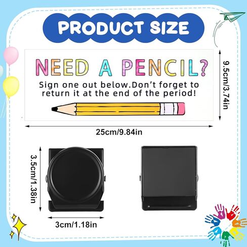 Sherr 10 Pack Magnetic Pencil Holder for Classroom Adhesive Pencil Parking for School Classroom Desk Refrigerator, Silicone Pen Pals, Easy Organize Desk Whiteboard Clipboard Office Teacher Accessories in Kuwait