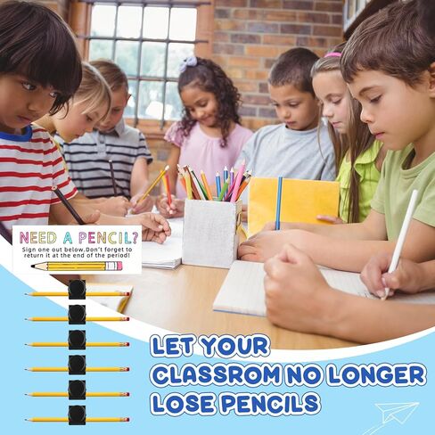 Sherr 10 Pack Magnetic Pencil Holder for Classroom Adhesive Pencil Parking for School Classroom Desk Refrigerator, Silicone Pen Pals, Easy Organize Desk Whiteboard Clipboard Office Teacher Accessories in Kuwait