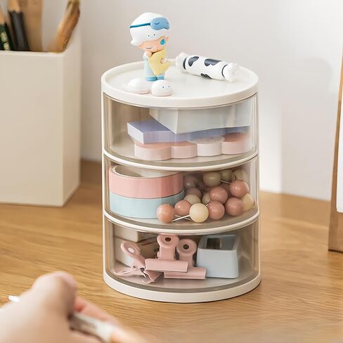 3-Drawer Desktop Organizer, Multi-Functional Desk Storage for Stationery, Jewellery, Arts and Crafts Supplies in Kuwait