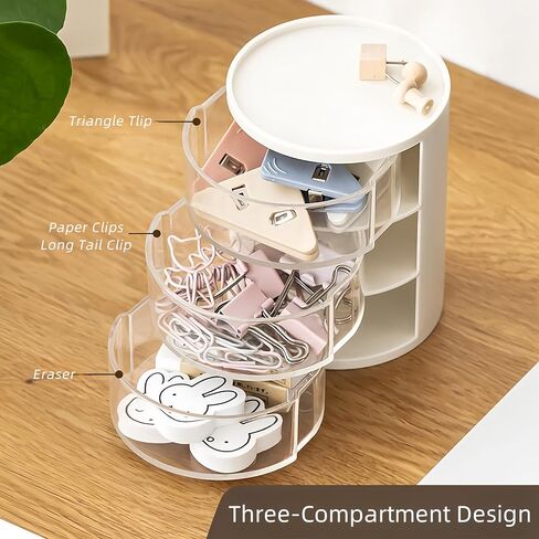 3-Drawer Desktop Organizer, Multi-Functional Desk Storage for Stationery, Jewellery, Arts and Crafts Supplies in Kuwait
