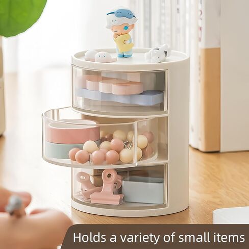 3-Drawer Desktop Organizer, Multi-Functional Desk Storage for Stationery, Jewellery, Arts and Crafts Supplies in Kuwait