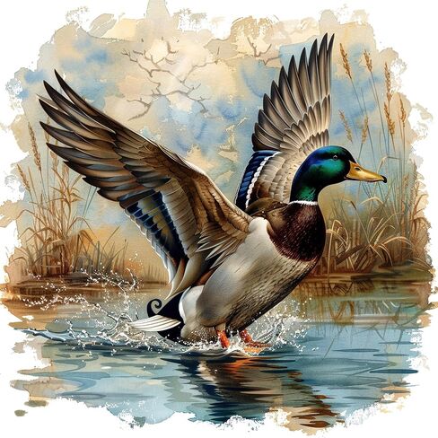 Fabric Panel 8"x8" Mallard Duck 100% Cotton Quilt Square Block R2076 in Kuwait