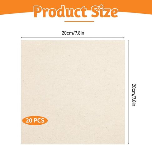 10 Pieces Embroidery Fabric 7.8 × 7.8 in Natural Cotton Embroidery Fabric Pre-Cut Beige Embroiderys Cloth Fabrics Embroiderys Cloth Fabrics Squares for Embroideryes Garment Craft in Kuwait