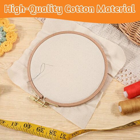10 Pieces Embroidery Fabric 7.8 × 7.8 in Natural Cotton Embroidery Fabric Pre-Cut Beige Embroiderys Cloth Fabrics Embroiderys Cloth Fabrics Squares for Embroideryes Garment Craft in Kuwait