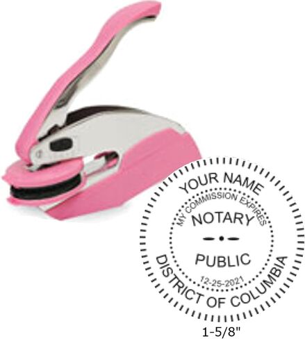 District of Columbia Notary Seal Embosser | Pink Breast Cancer Awareness Ideal Seal in Kuwait