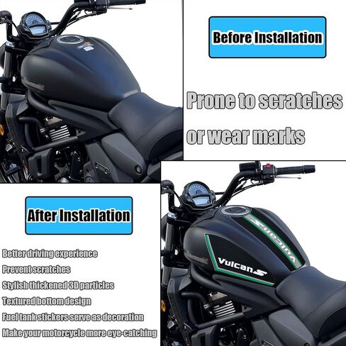 For Vulcan S 650 VN650 vulcan s 650 2018-2026 Motorcycle side fuel tank pad fuel tank pad protection sticker decal fuel tank knee pad traction fuel tank pad accessories (green) in Saudi Arabia