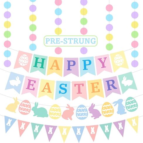 4PCS Pre-Strung Hello Summer Banner, NO DIY Summer Garlands with Sun Sign Popsicle Banner Ice Cream Garland Circle Garland for Fireplace Mantle Office Summer Party Decorations in Saudi Arabia