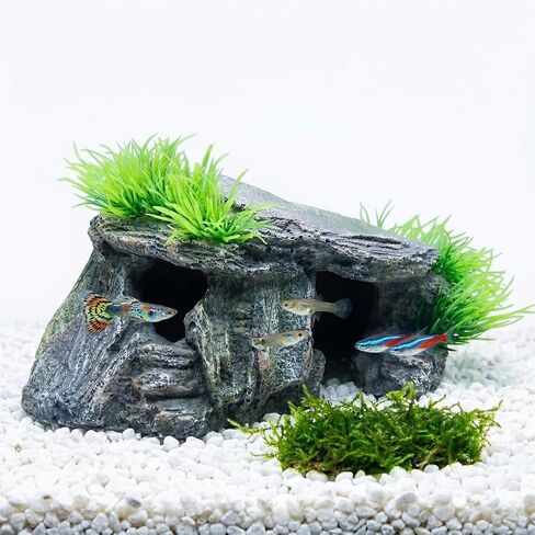 Fish Tank Decorations, Beared Dragon Tank Accessories, Aquarium Decor, Perfect Tortoise Habitat for Reptile Turtle Gecko Terrarium Decor, Professional Aquarium Cave Basking Platform (Small) in Saudi Arabia