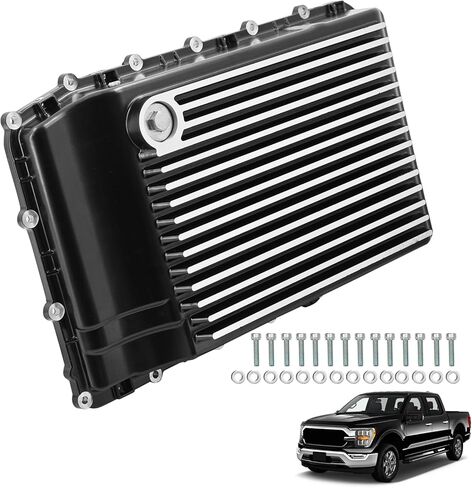 328053210 10R80 Heavy-Duty Cast Aluminum Deep Transmission Pan Fits for Ford F150 F250 F350 Expedition Mustang Ranger Explorer Bronco with Lincoln Navigator 2017-2026 10R60 10R100 in Kuwait