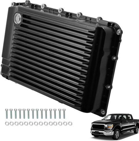 328053210 10R80 Heavy-Duty Cast Aluminum Deep Transmission Pan Fits for Ford F150 F250 F350 Expedition Mustang Ranger Explorer Bronco with Lincoln Navigator 2017-2026 10R60 10R100 in Kuwait
