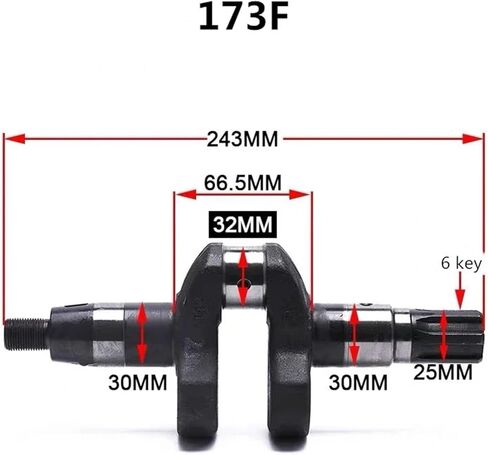 Rachis Crankshaft Diesel Engine 173F 178F 186F 186FA 188F 192F Suit for and All Chinese Brand(173F - 30MM) in Saudi Arabia