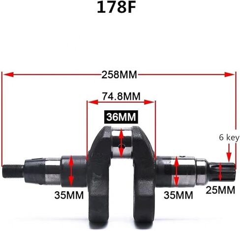 Rachis Crankshaft Diesel Engine 173F 178F 186F 186FA 188F 192F Suit for and All Chinese Brand(173F - 30MM) in Saudi Arabia