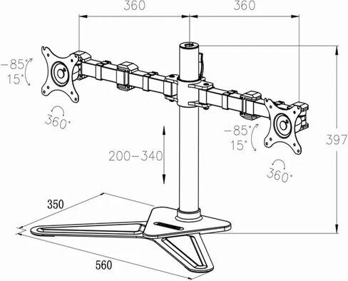 Desktop 10"-30" Dual Monitor Stand Mounting Arm Full Motion LED LCD Computer Max Load 10kg per Head D2D in Saudi Arabia