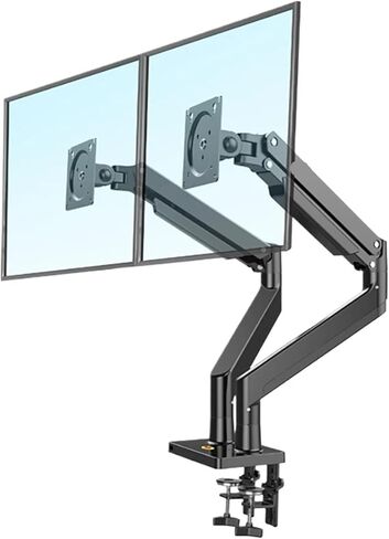 Aluminum Alloy 22"-32" Dual LCD LED Monitor Mounting Gas Spring Arm G32 Full Motion Stand Support Load 3-15kg Each in Saudi Arabia