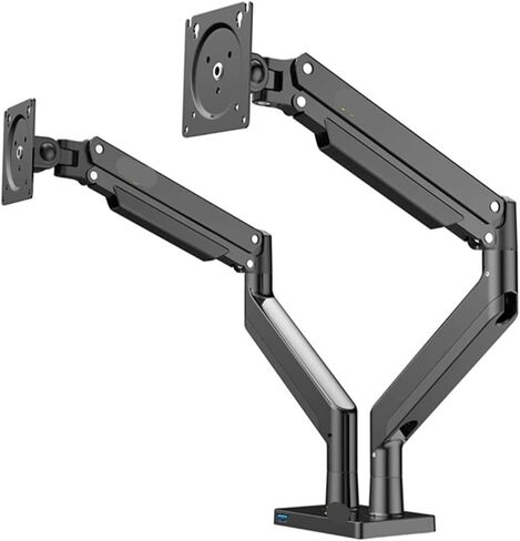 Aluminum Alloy 22"-32" Dual LCD LED Monitor Mounting Gas Spring Arm G32 Full Motion Stand Support Load 3-15kg Each in Saudi Arabia