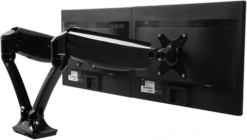Aluminum alloy desktop 10"-27" dual monitor stand full motion computer mounting arm bearing 1.5-5kg per head DLB502-D in Saudi Arabia
