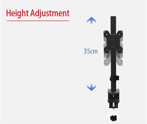 Desktop clamping full motion 360 degree single monitor stand 10"-27" LCD LED mounting arm 9.9kg load capacity per head in Saudi Arabia